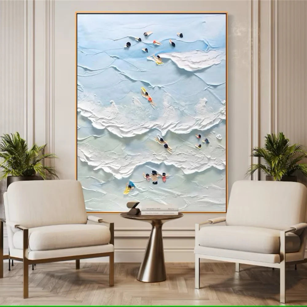 Swimming Sport Textured Canvas Painting #PB014