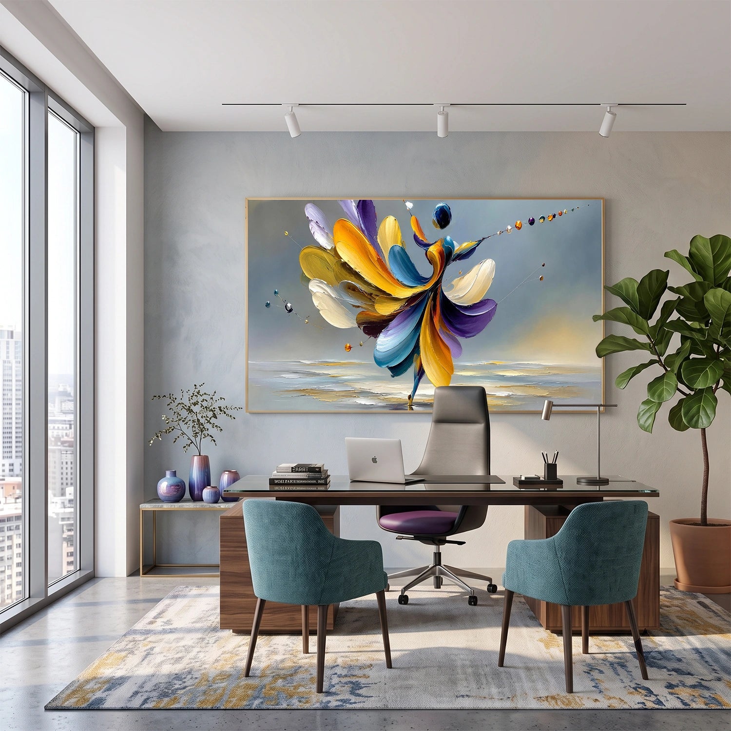 Abstract Portrait Textured Wall Art #LA082
