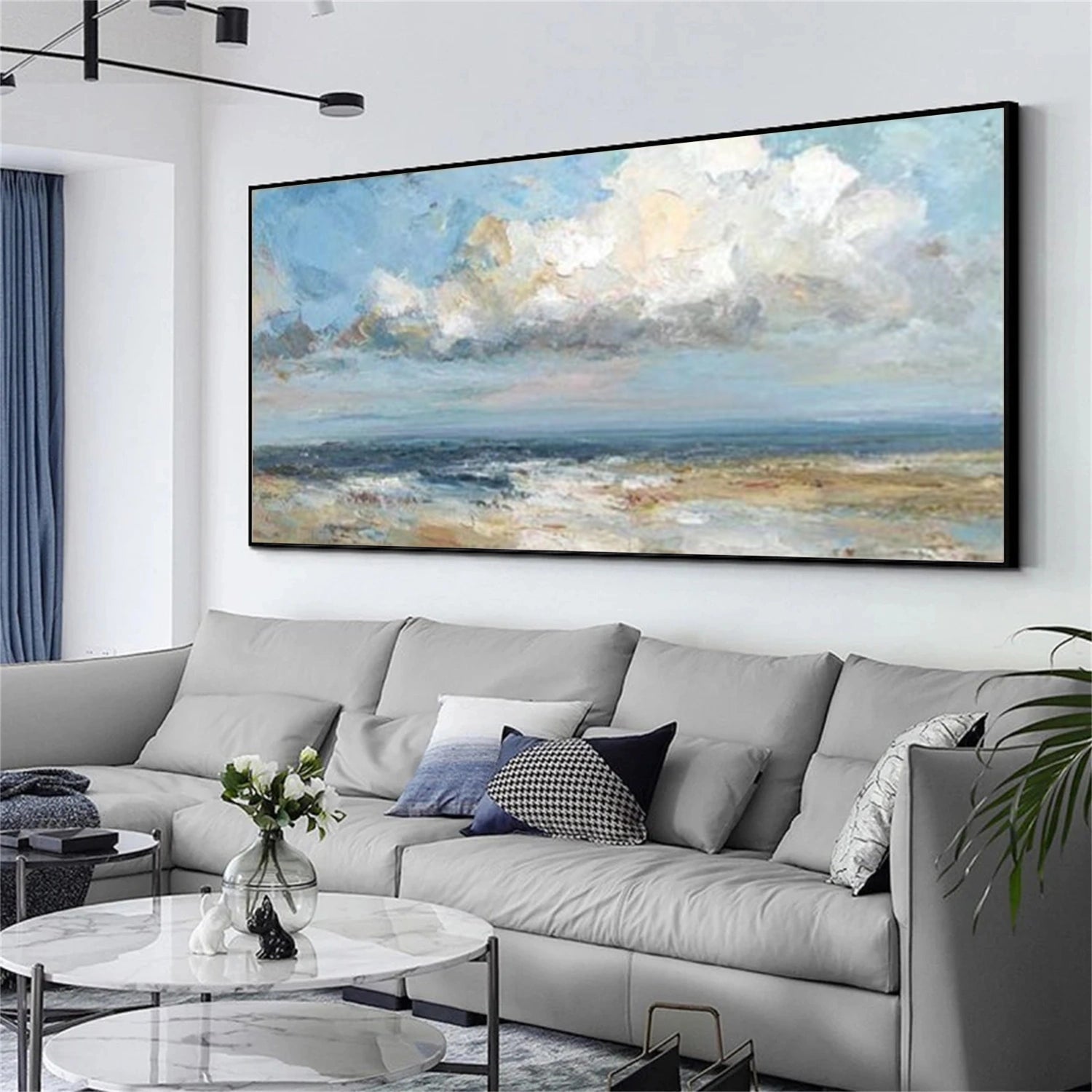Abstract Ocean And Sky Canvas Art #OC133