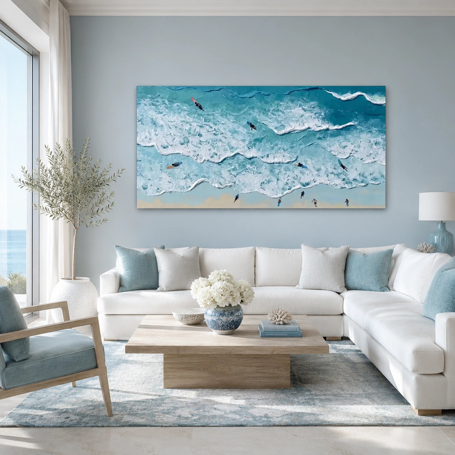 Surfing Sport Textured Canvas Painting #PB095