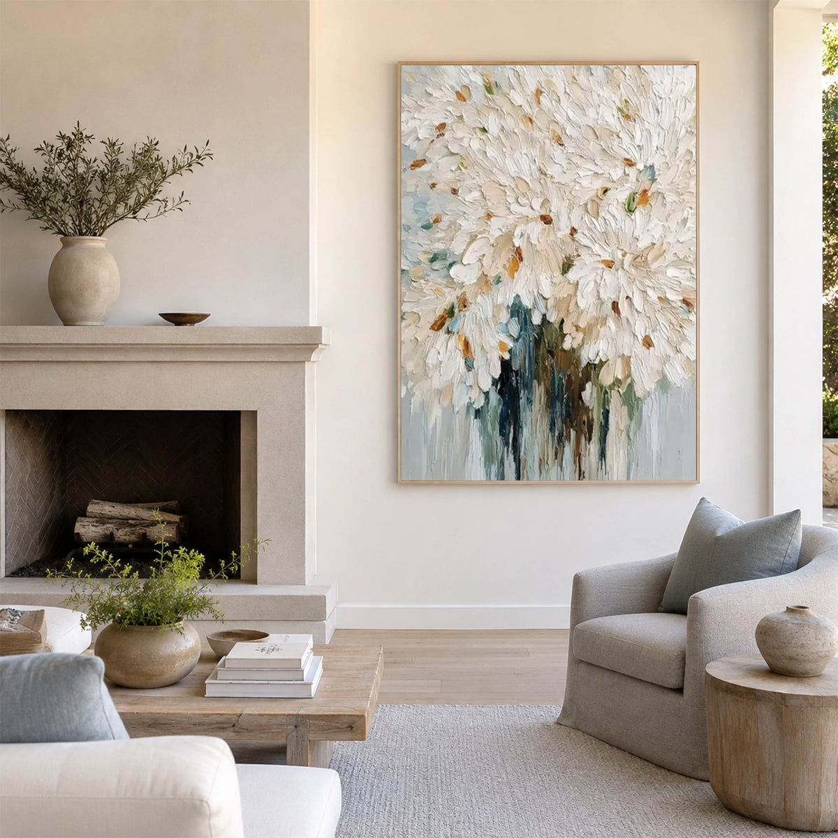 Abstract Flower And Tree Textured Canvas Art #MF222