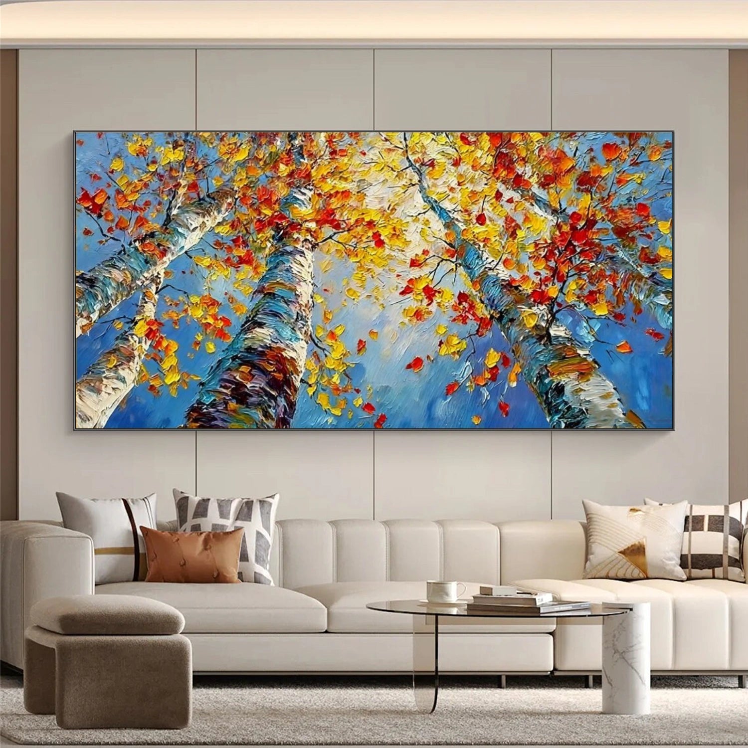 Abstract Flower And Tree Textured Canvas Art #MF110