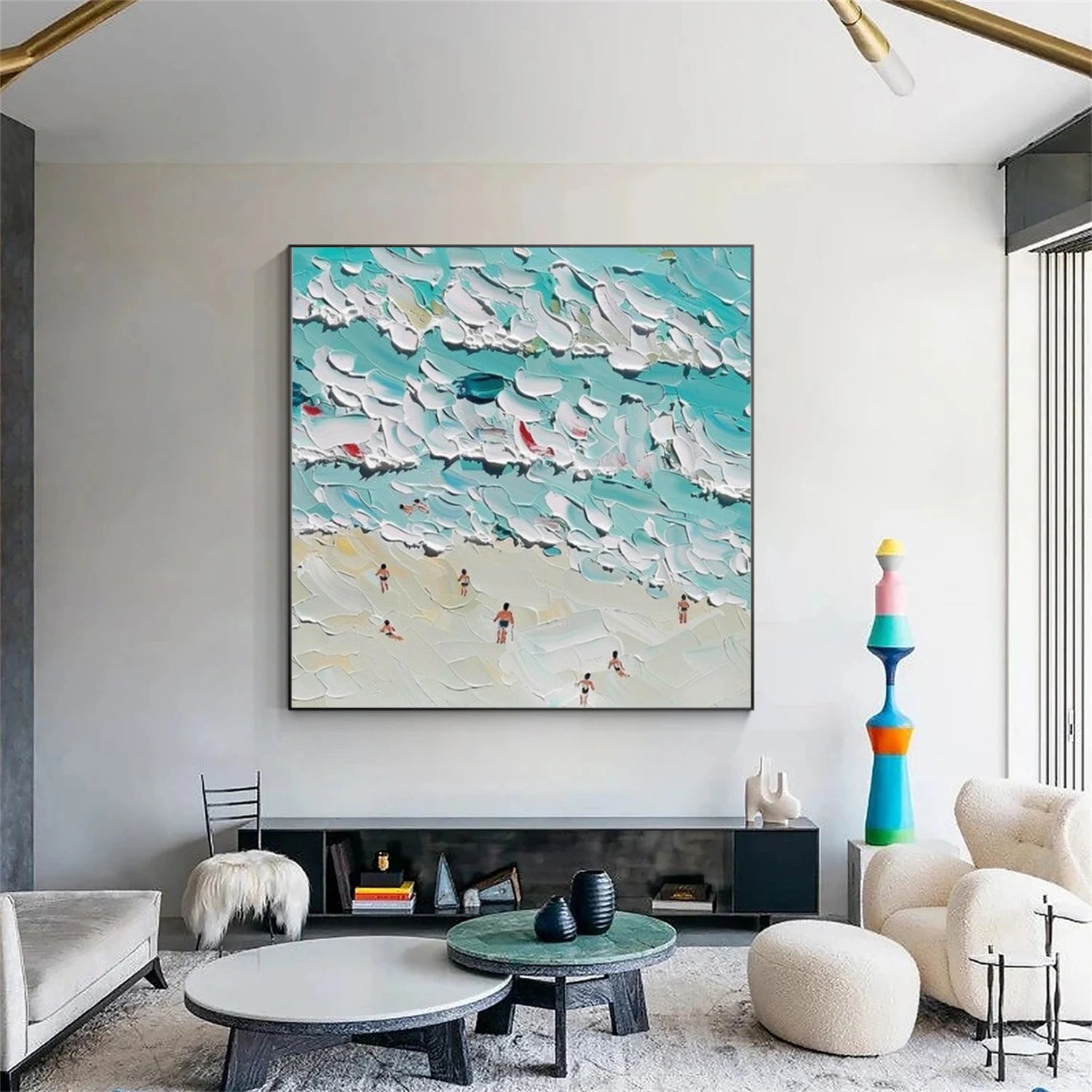 Swimming Sport Textured Canvas Painting #PB084