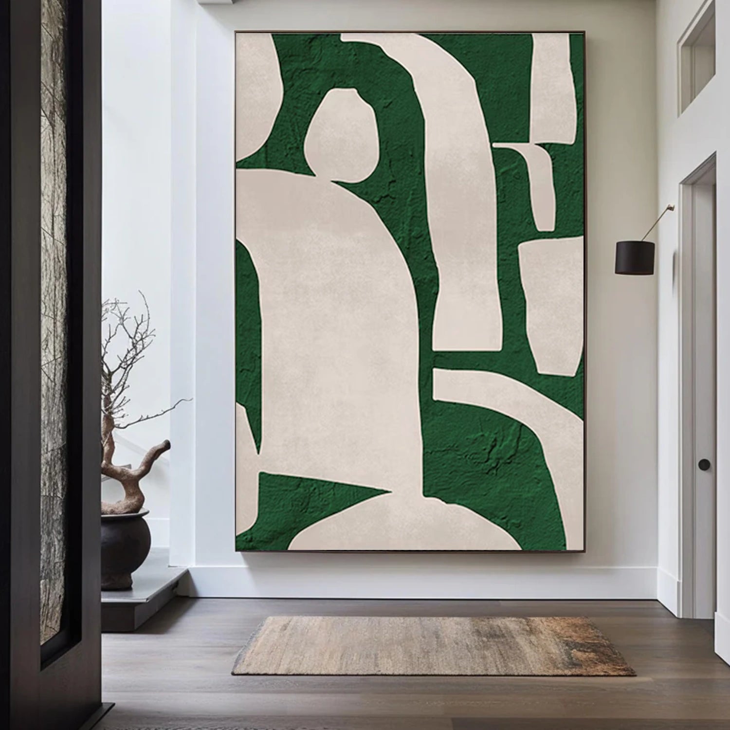 Beige and Green Minimalist Canvas Art #WM136