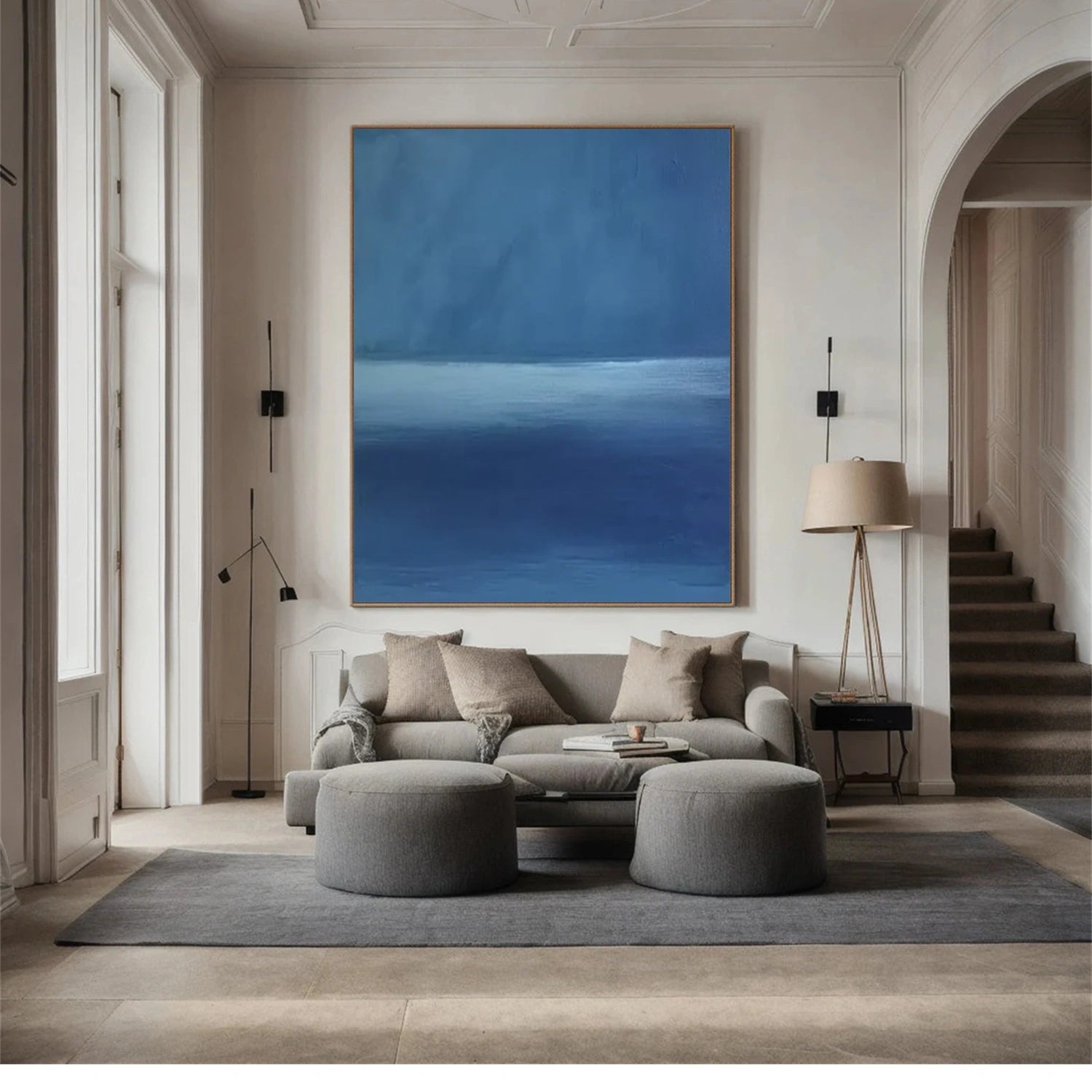 Blue Minimalist Canvas Art #WM096