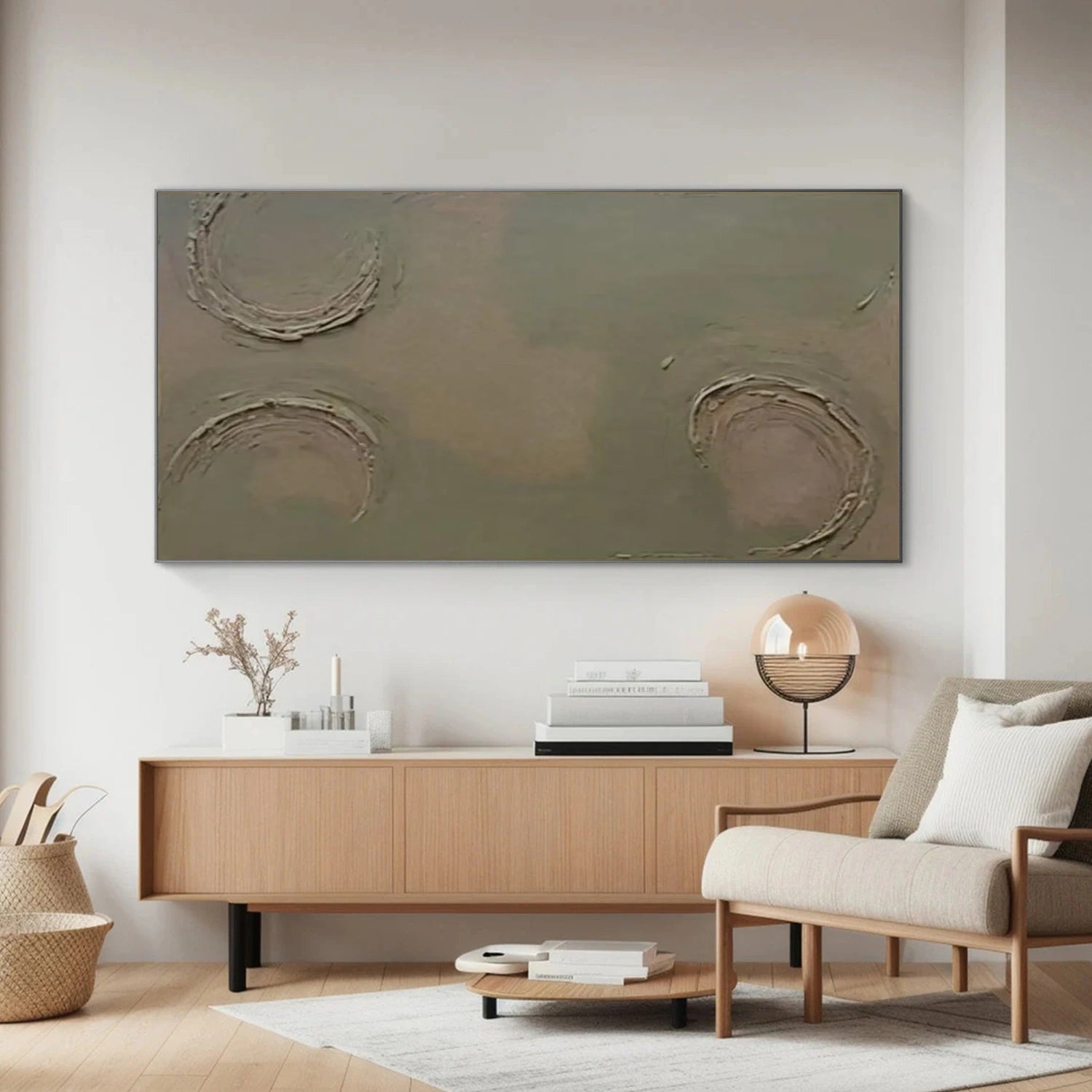Green Minimalist Textured Canvas Art #WM108