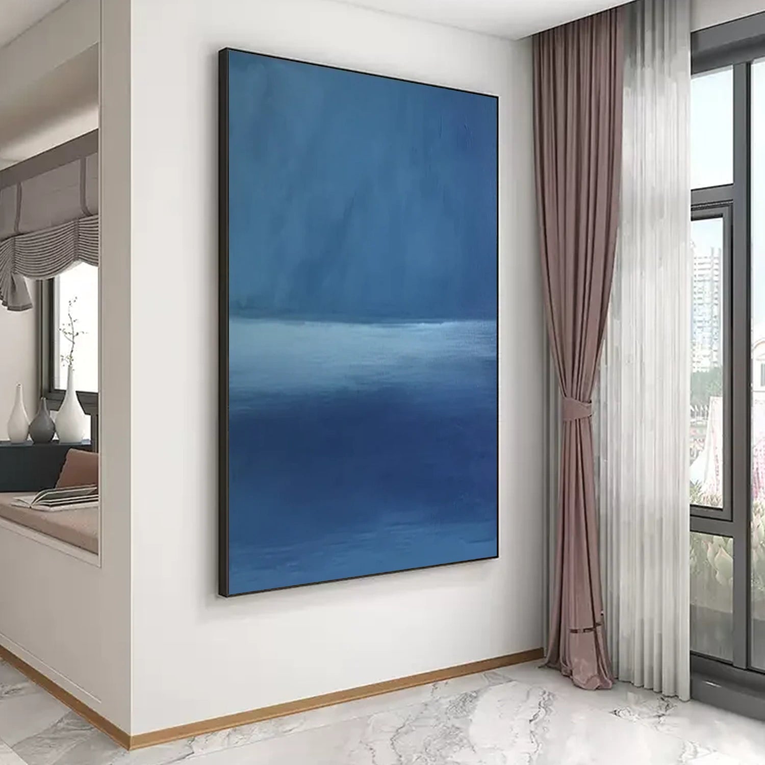 Blue Minimalist Canvas Art #WM096