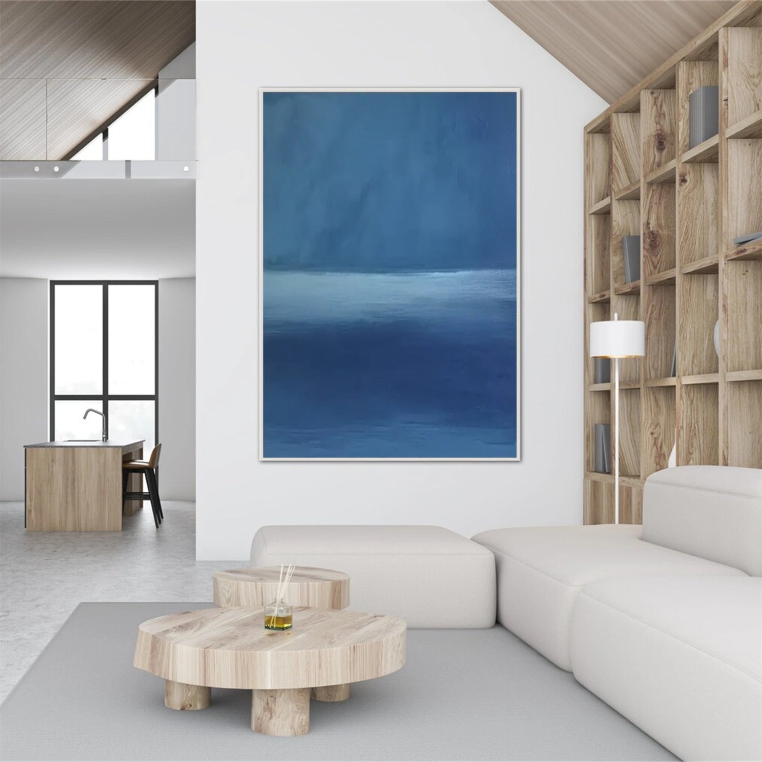 Blue Minimalist Canvas Art #WM096