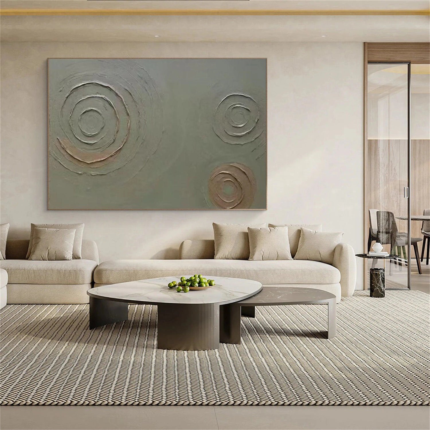 Green Minimalist Textured Canvas Art #WM109