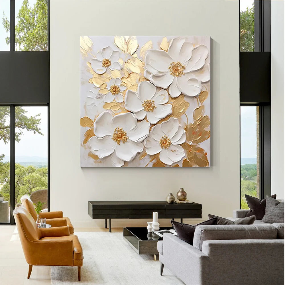 Abstract Flower And Tree Textured Canvas Art #MF015