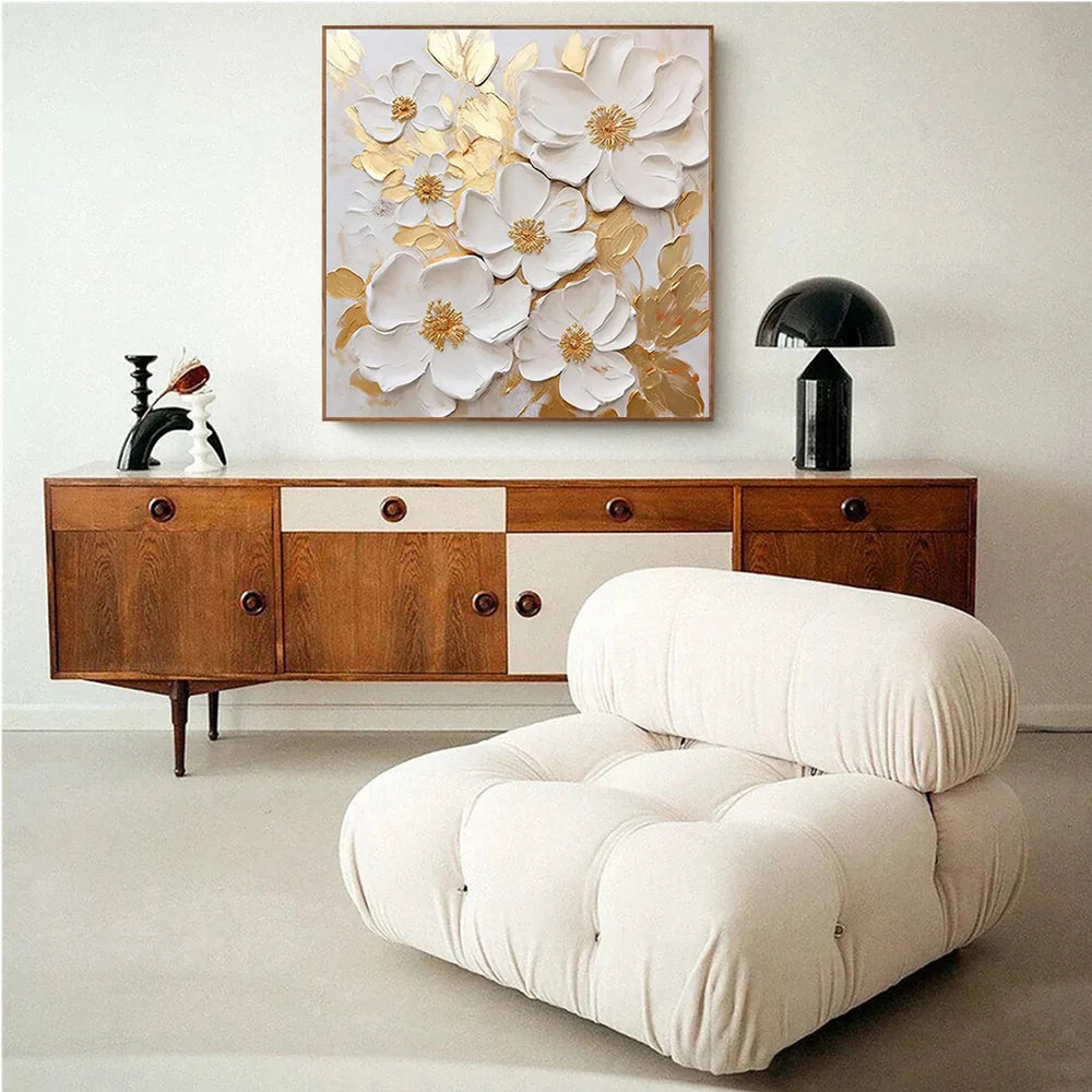 Abstract Flower And Tree Textured Canvas Art #MF015