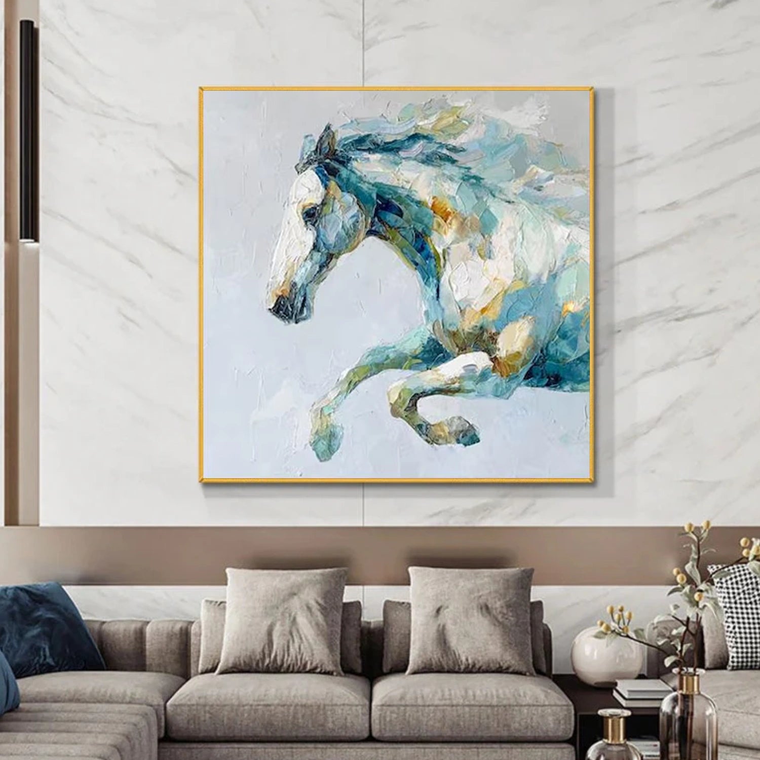 Abstract Animal Horse Canvas Art #DW107