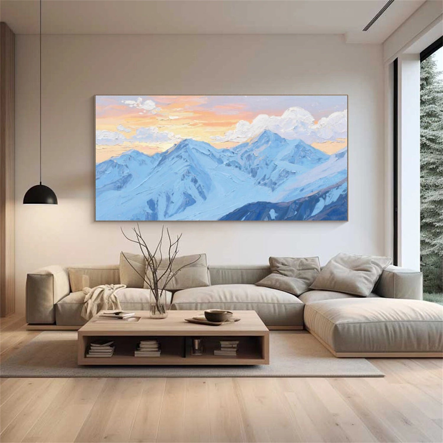 Abstract Mountain Textured Canvas Art #BT089