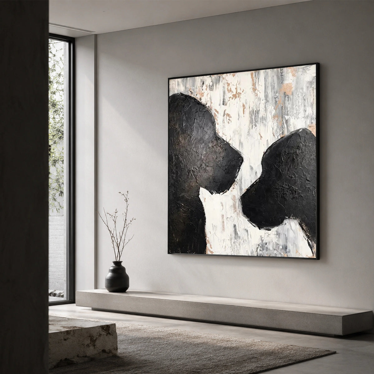 Abstract Animal Dog Canvas Art #DW172
