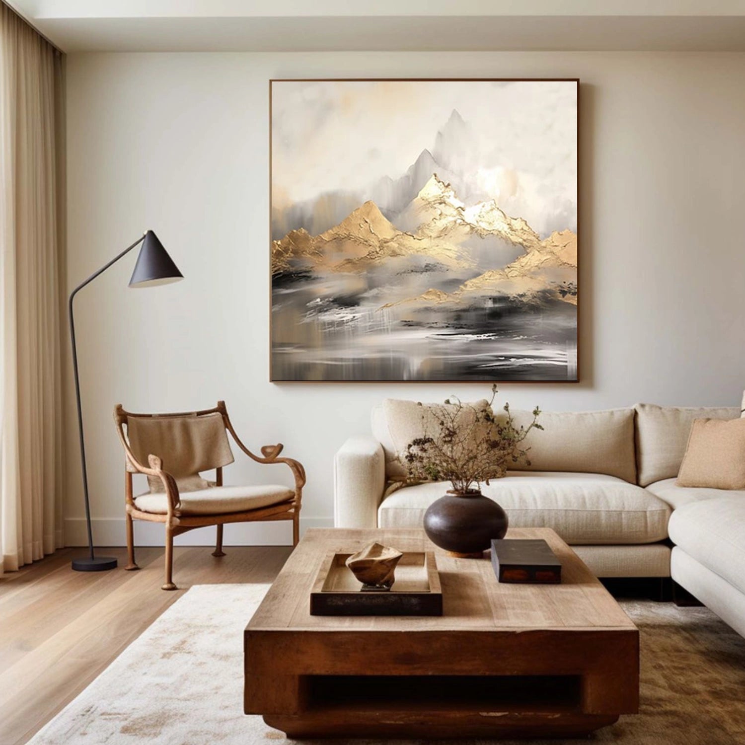 Abstract Mountain Textured Canvas Art #BT078