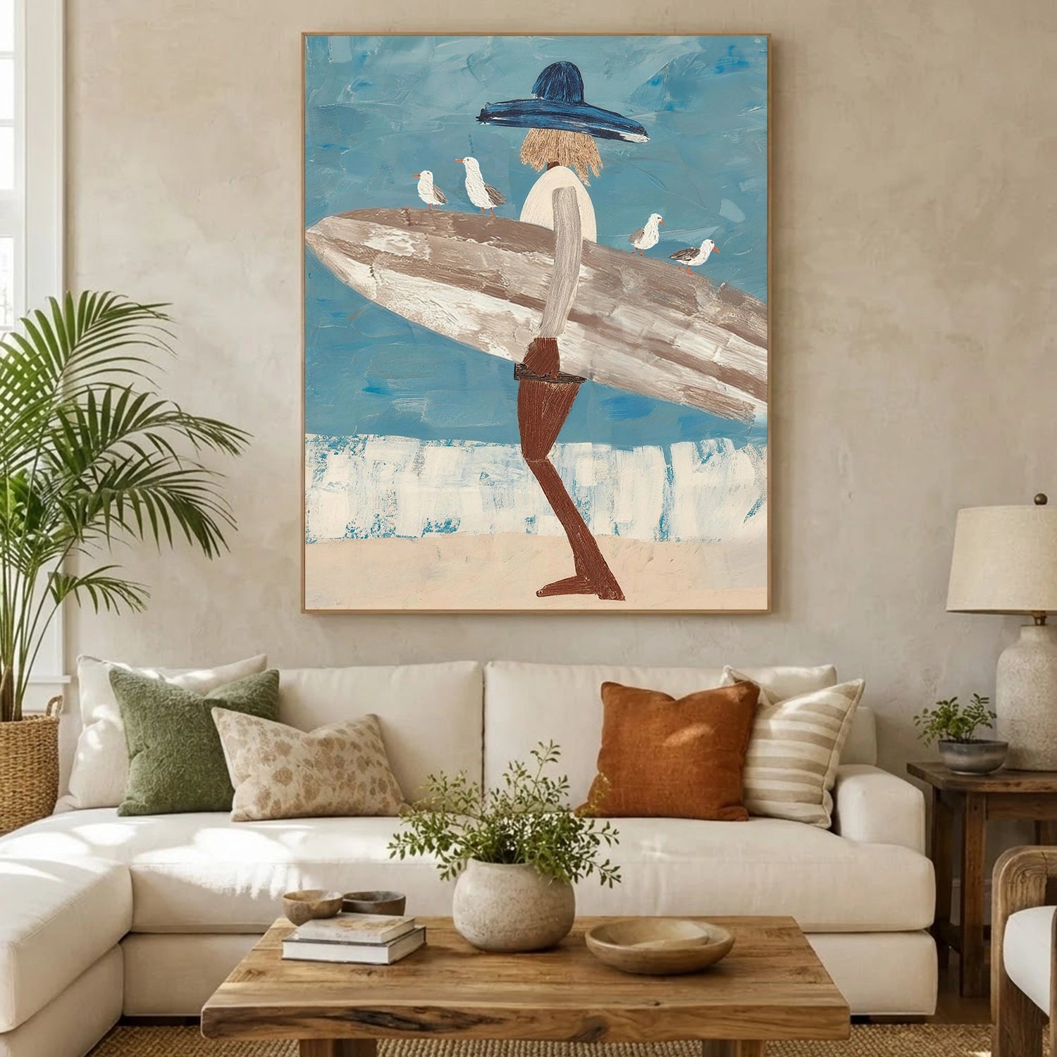 Surfing Sport Textured Canvas Painting #PB090