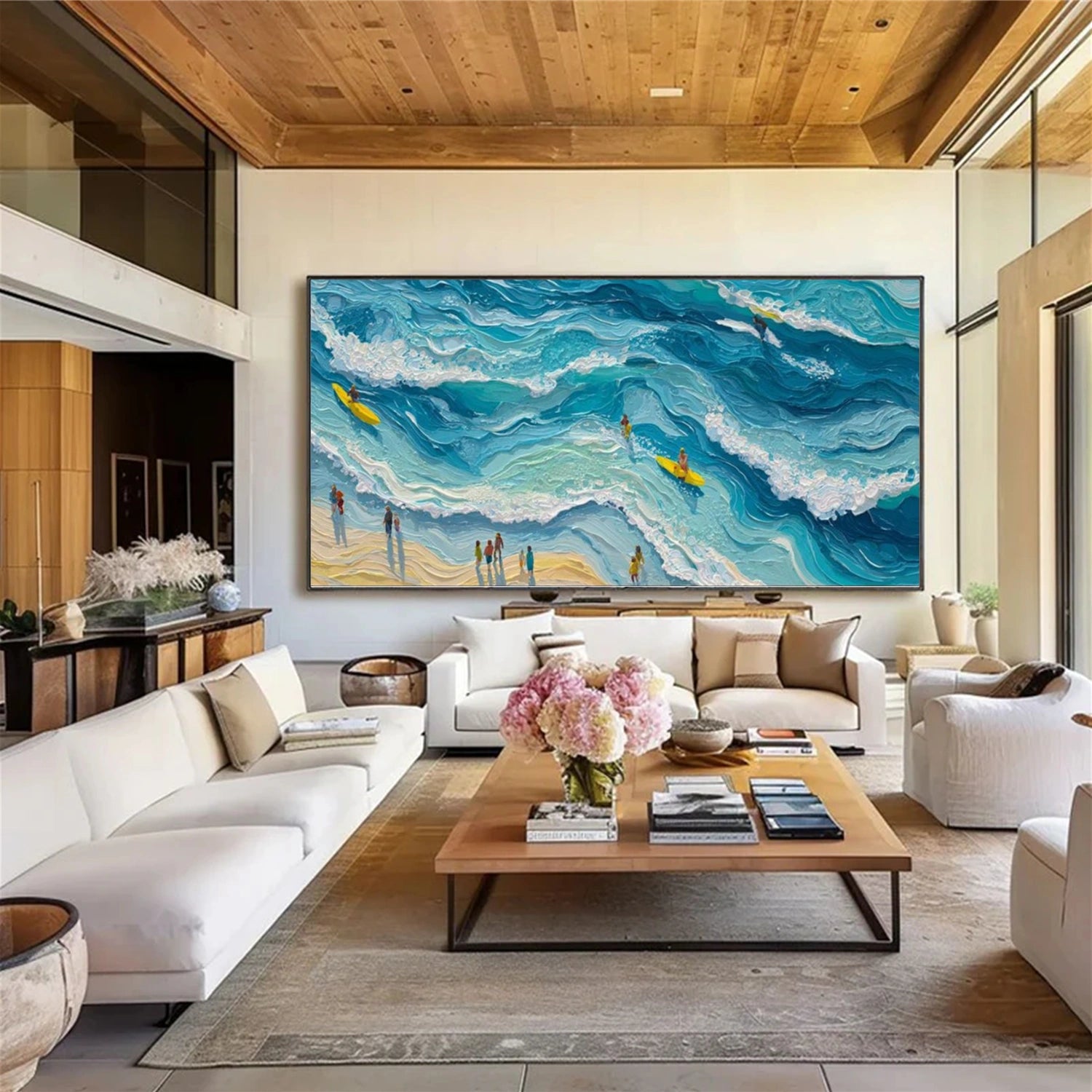 Surfing Sport Textured Canvas Painting #PB079