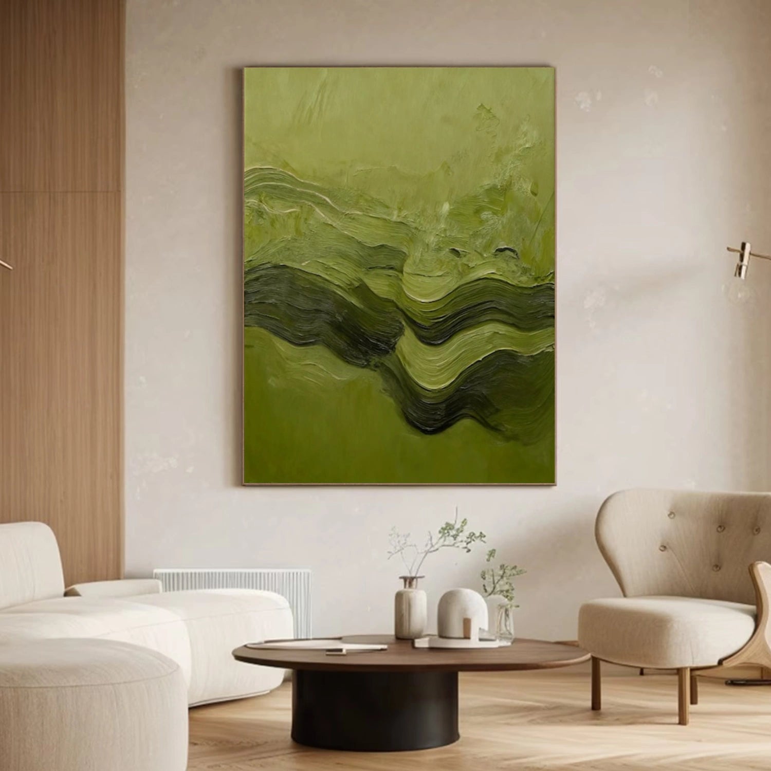 Green Abstract Textured Wall Art#VA270