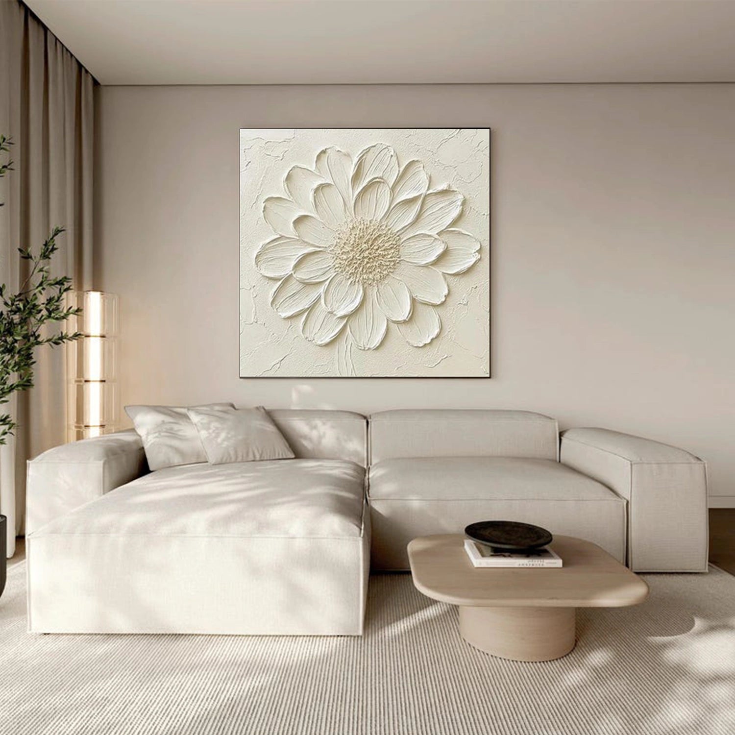 Minimalist Flower And Tree Textured Canvas Art #MF170