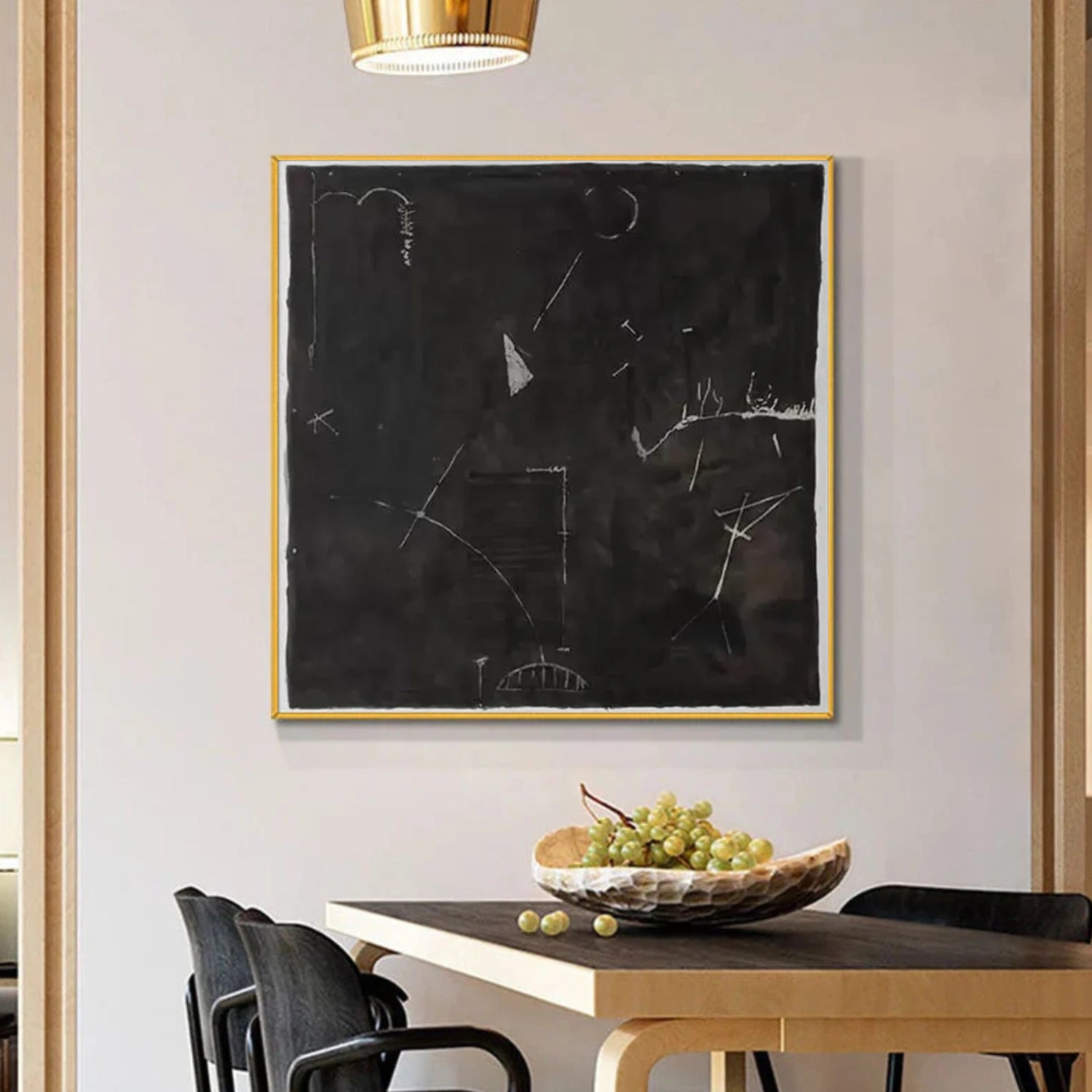 Black and White Minimalist Textured Canvas Art #WZ104