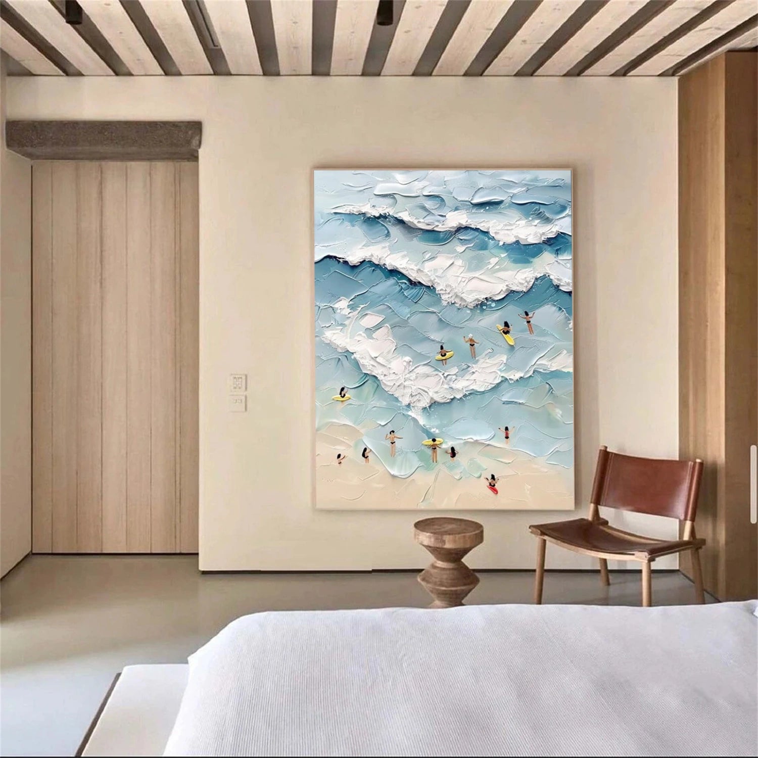 Surfing Sport Textured Canvas Painting #PB083