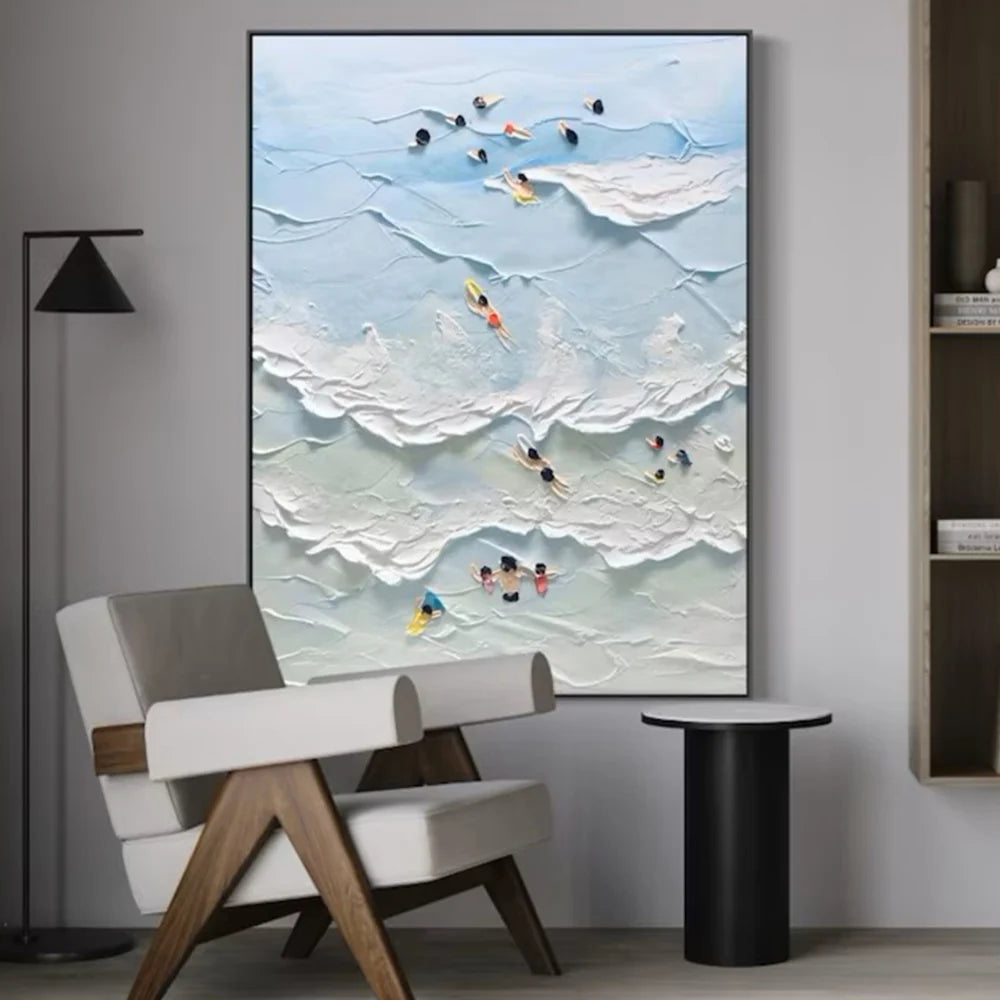 Swimming Sport Textured Canvas Painting #PB014