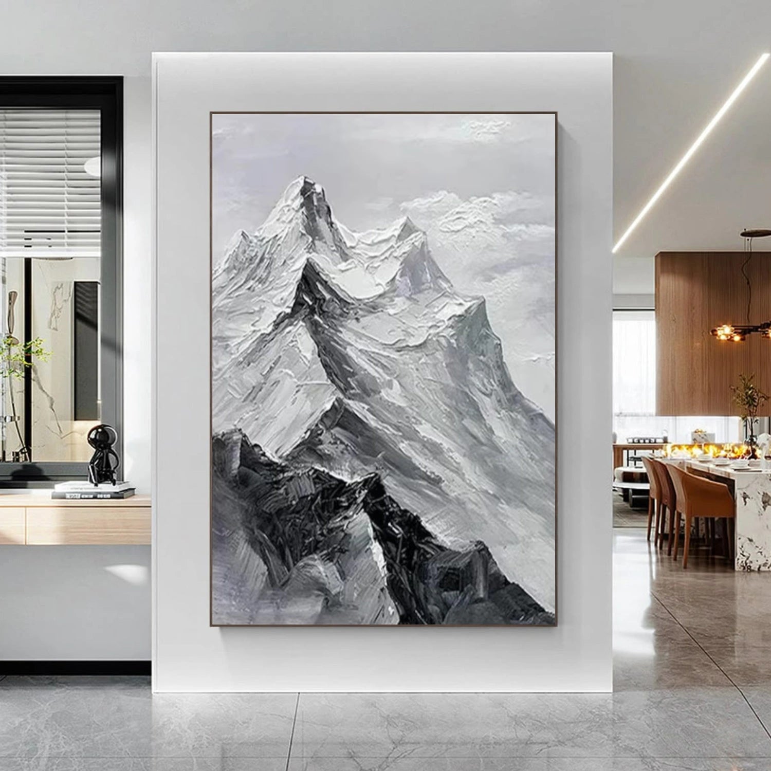 Minimalist Mountain Textured Canvas Art #BT048
