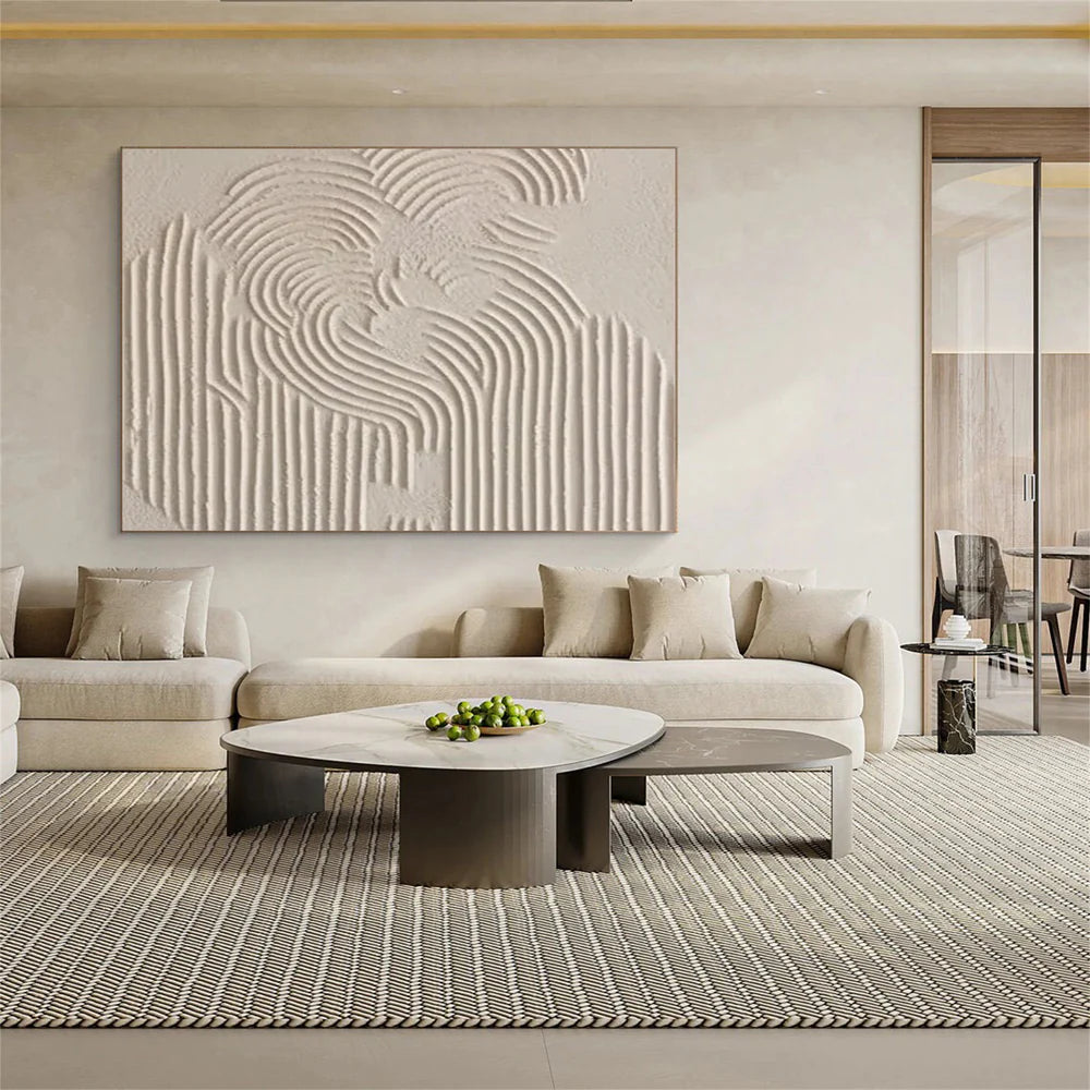 Beige Minimalist Textured Wall Art #WM038