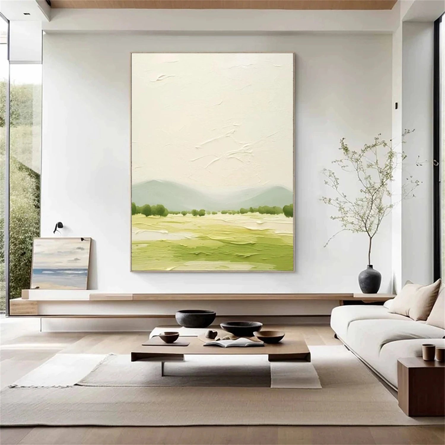 Minimalist Mountain Textured Canvas Art #BT087