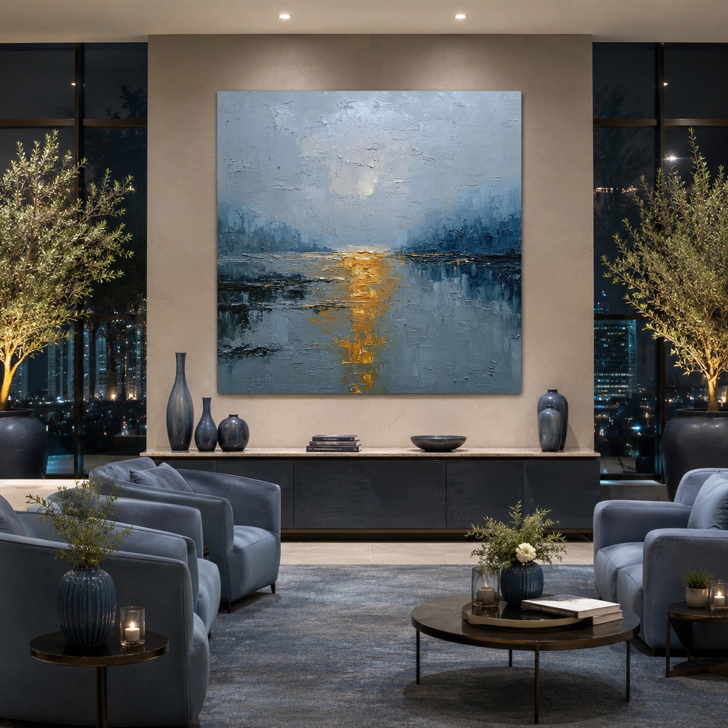 Abstract Ocean And Sky Canvas Art #OC202