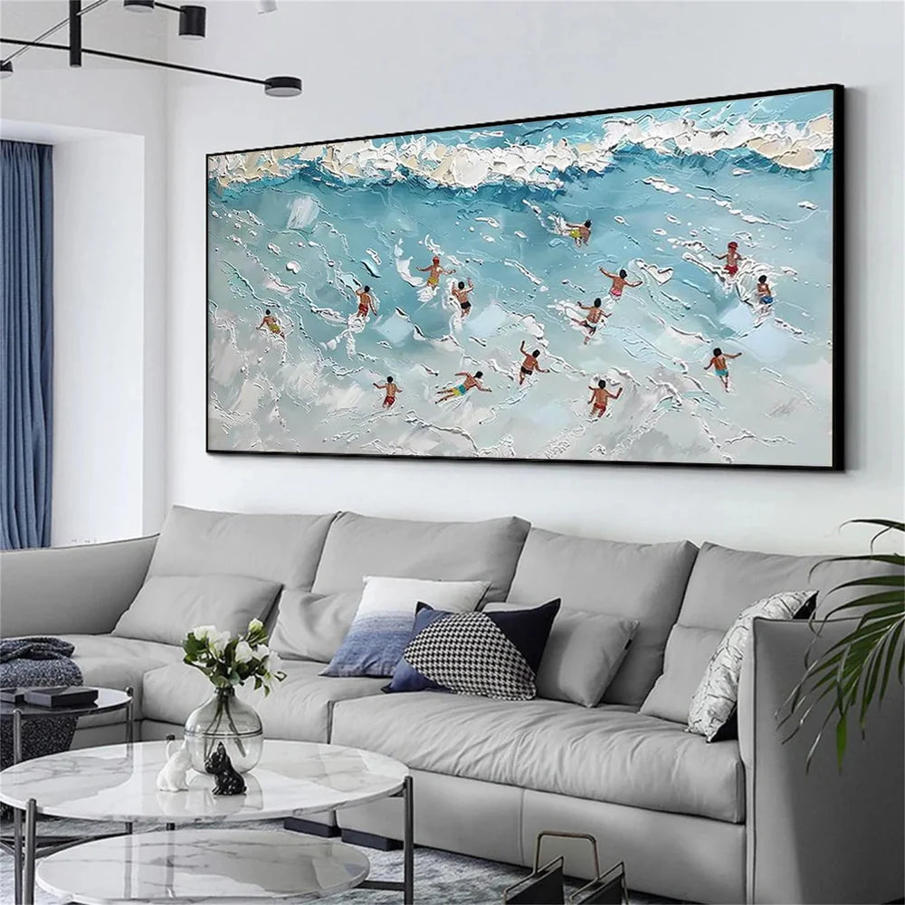 Swimming Sport Textured Canvas Painting #PB015