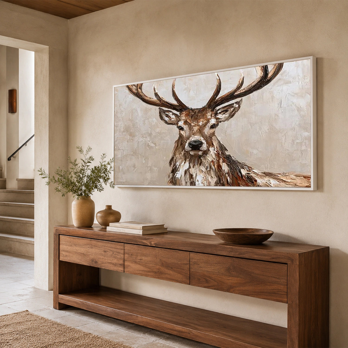 Abstract Animal Deer Canvas Art #DW170