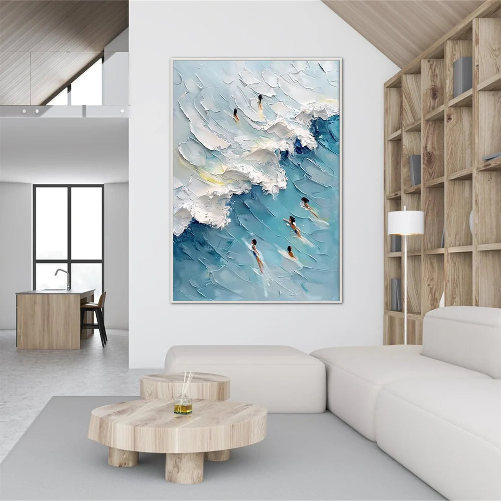 Swimming Sport Textured Canvas Painting #PB024