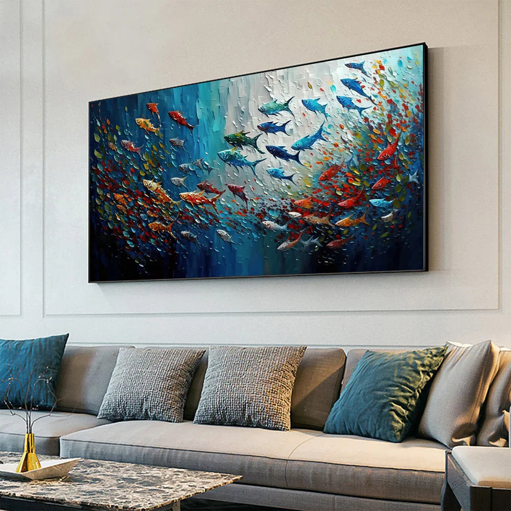 Colorful Abstract Textured Animal Canvas Art #DW029