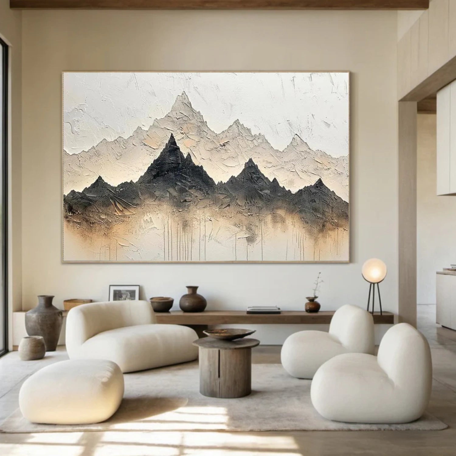 Abstract Mountain Textured Canvas Art #BT068