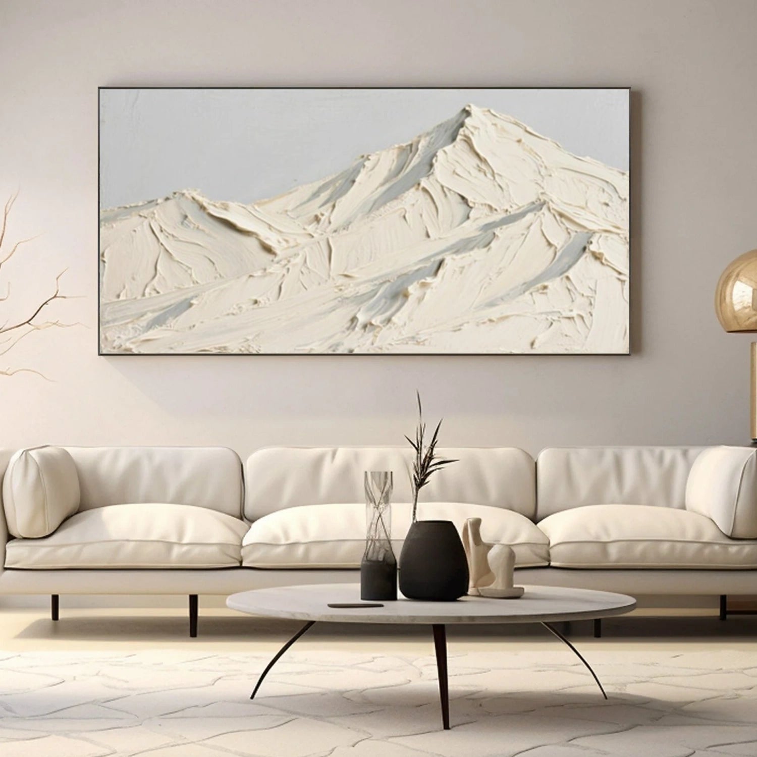 Minimalist Mountain Textured Canvas Art #BT086