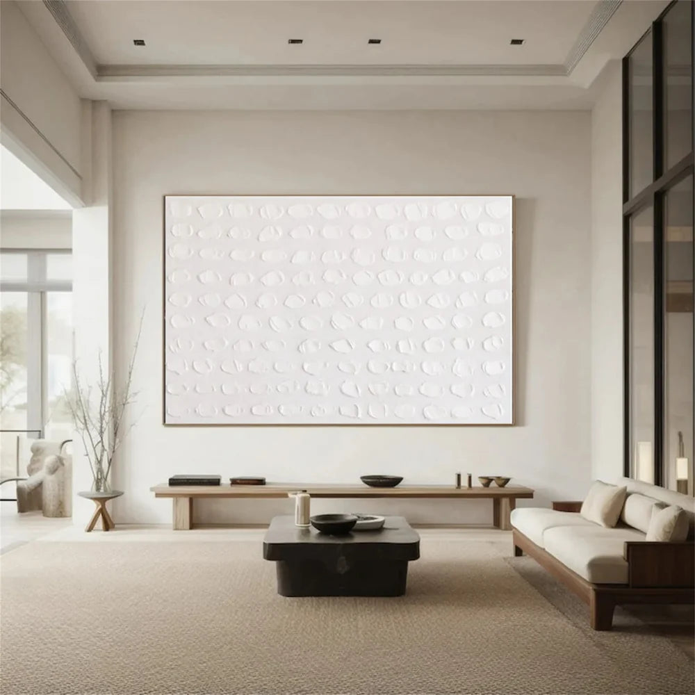 White Minimalist Textured Wall Art #WM069