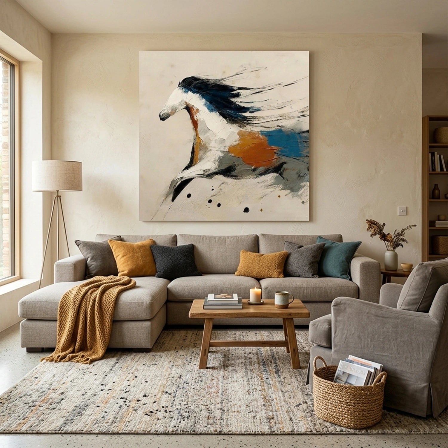Abstract Animal Horse Canvas Art #DW144