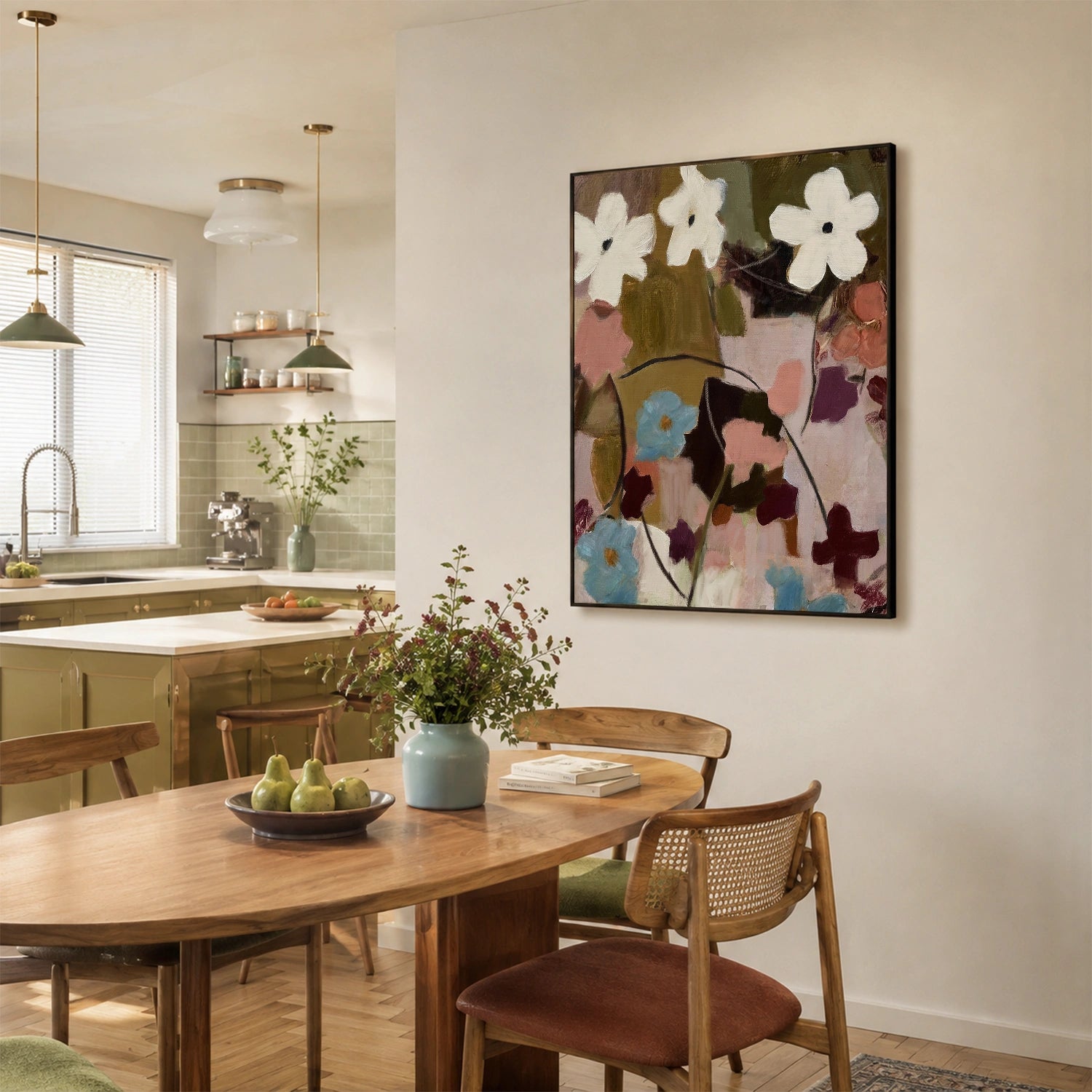 Abstract Flower Canvas Art #MF204