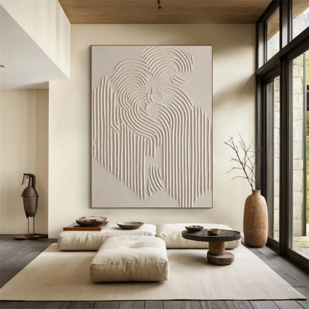 Beige Minimalist Textured Wall Art #WM039