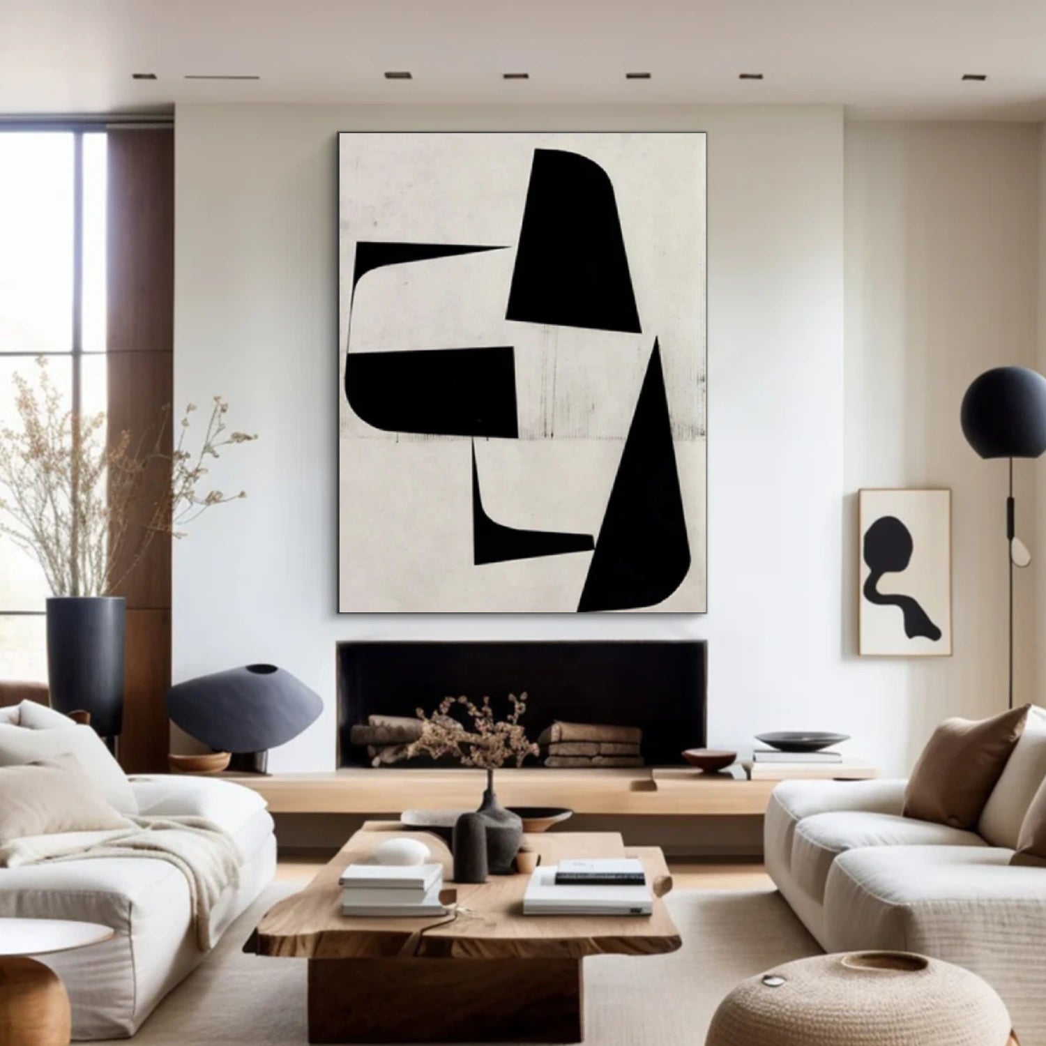 Black and White Minimalist Canvas Art #WZ099