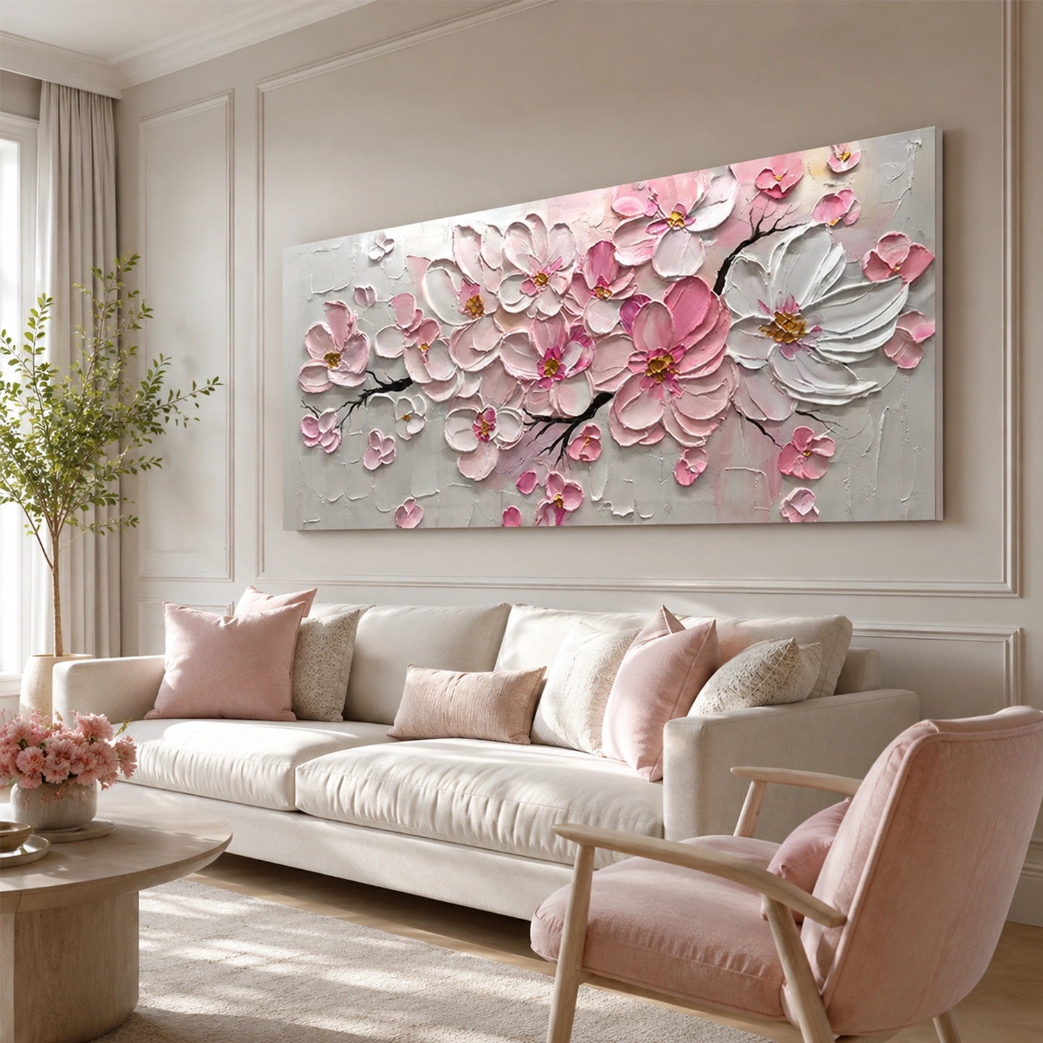 Abstract Flower And Tree Textured Canvas Art #MF213