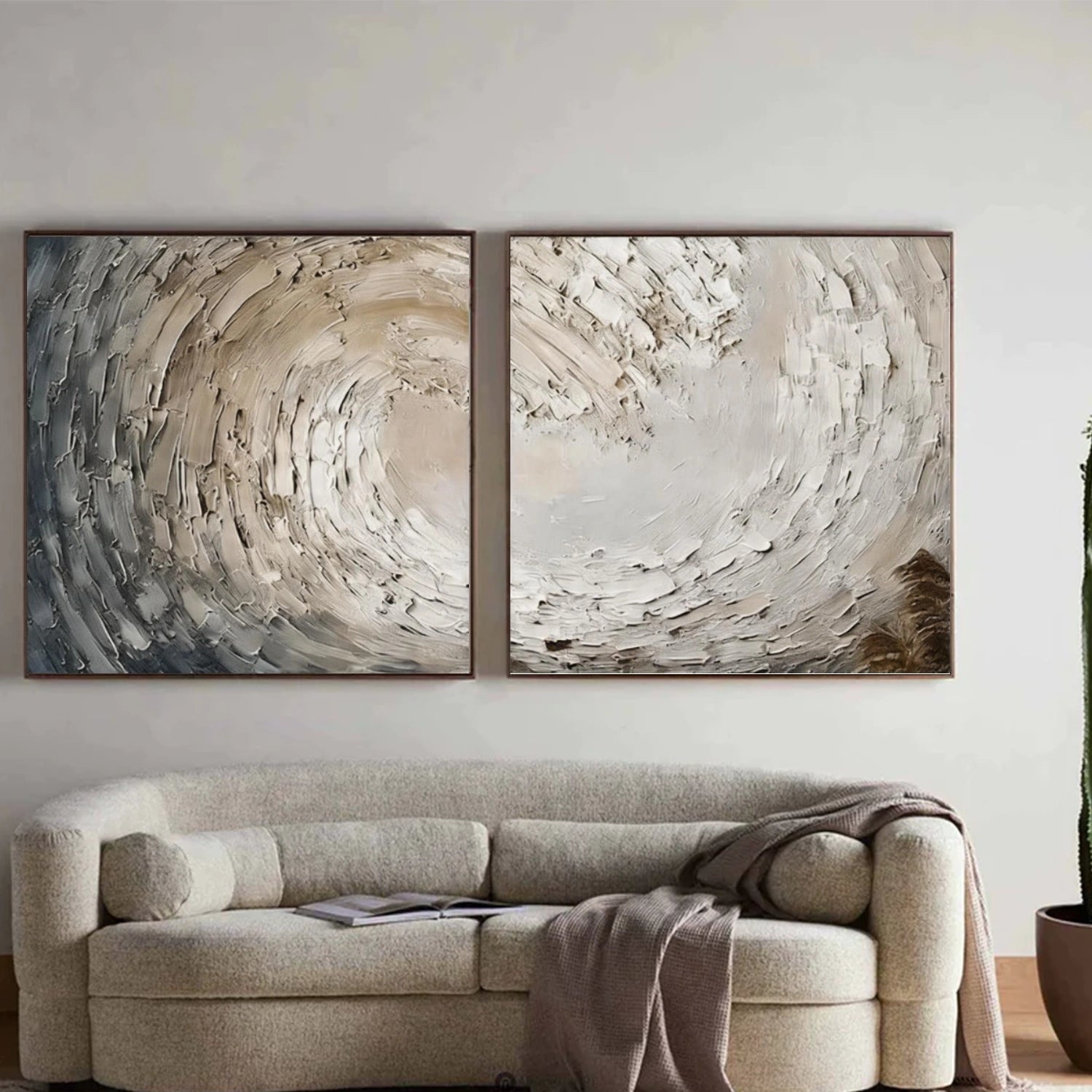 Abstract Ocean And Sky Textured Canvas Art #OC160