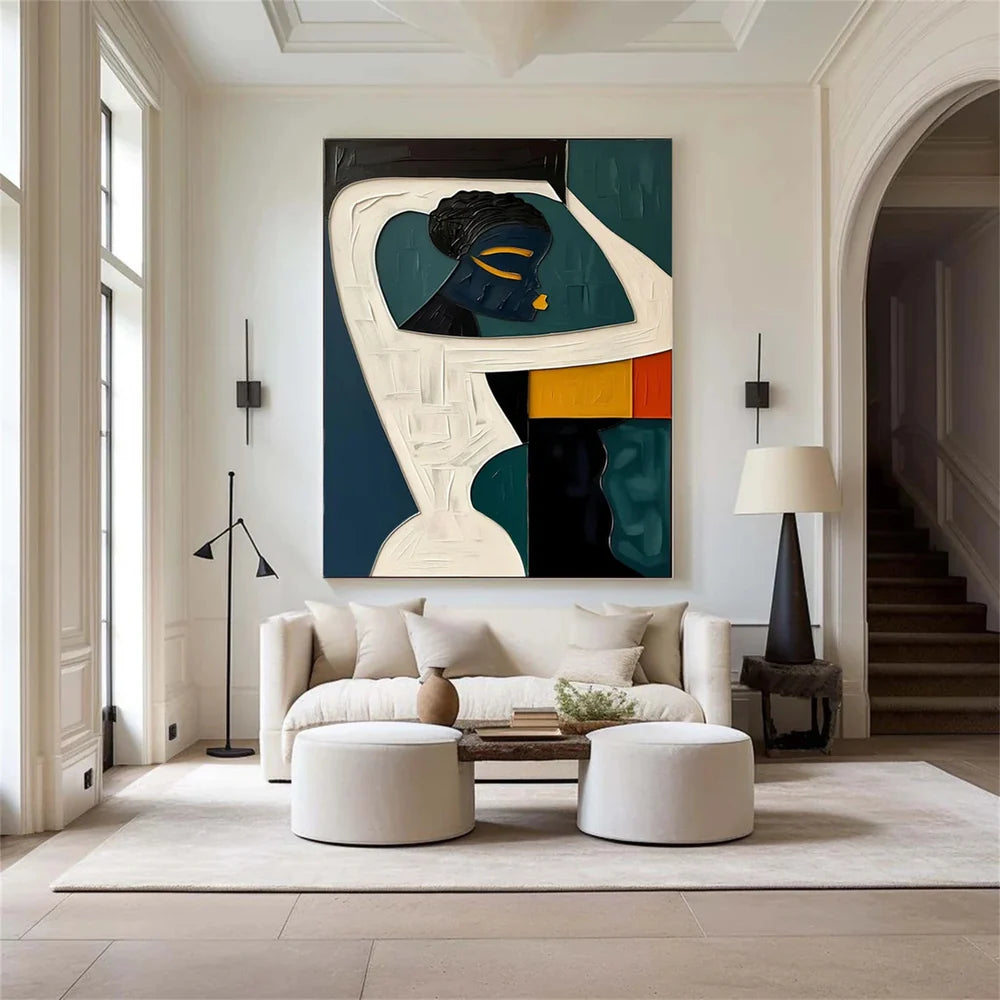 Abstract Portrait Textured Wall Art # LA001