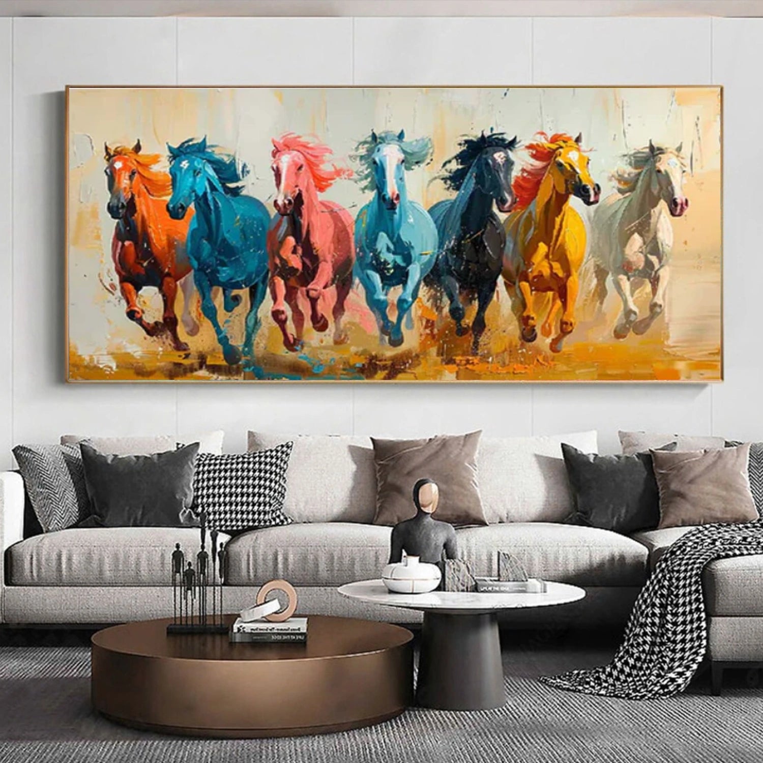Abstract Animal Horse Canvas Art #DW131