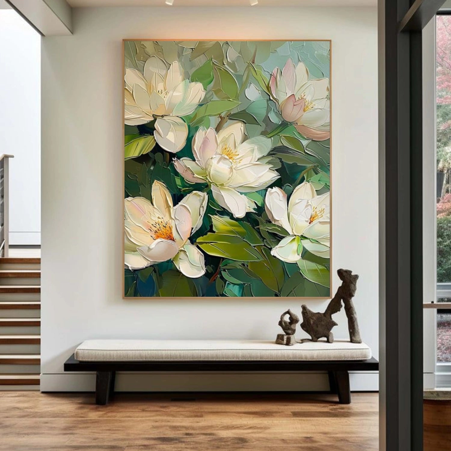 Abstract Flower And Tree Textured Canvas Art #MF174