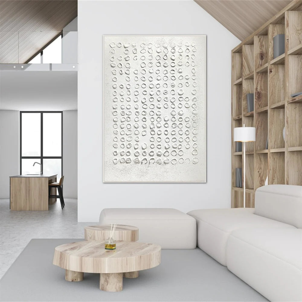 White Minimalist Textured Wall Art #WM050