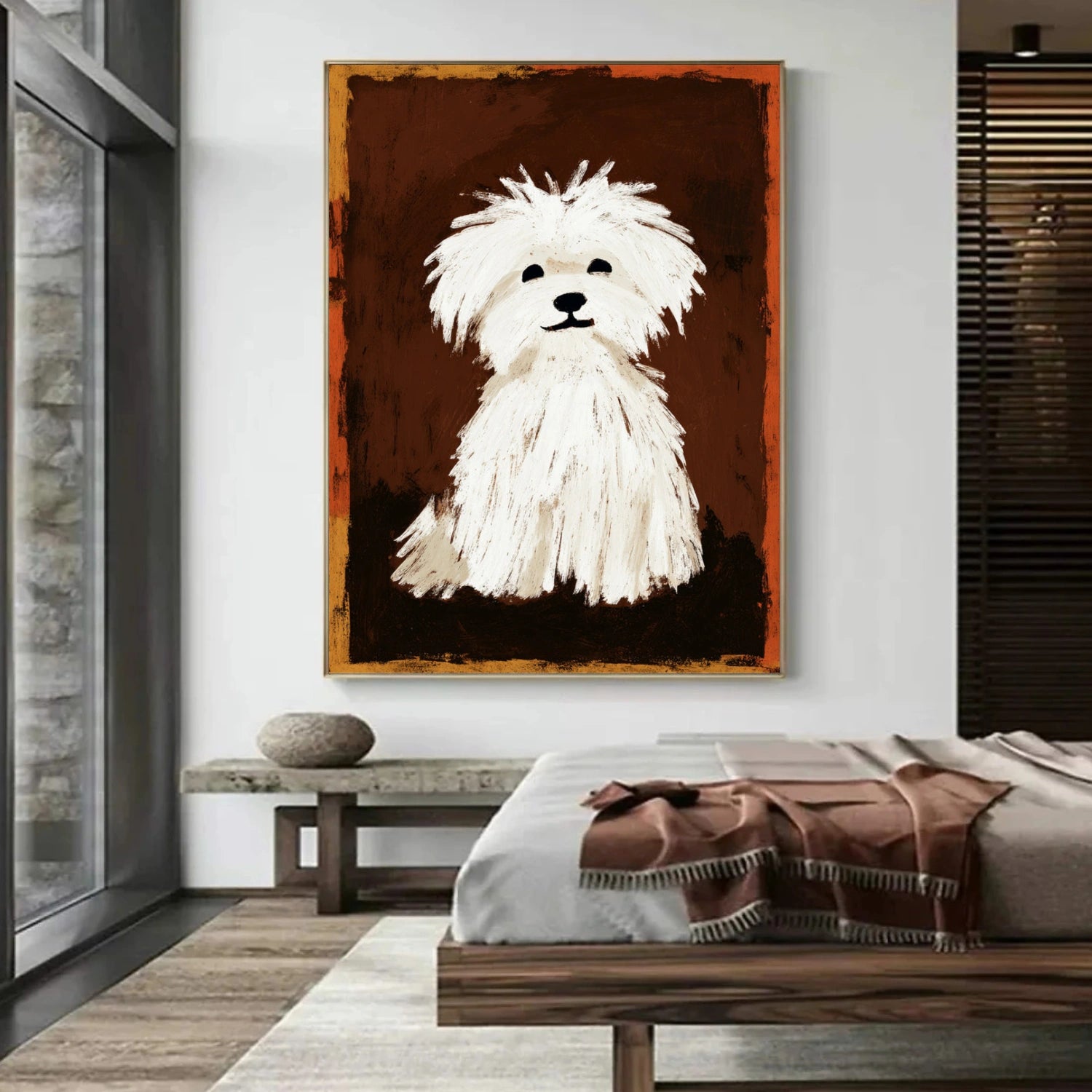 Abstract Animal Dog Canvas Art #DW129
