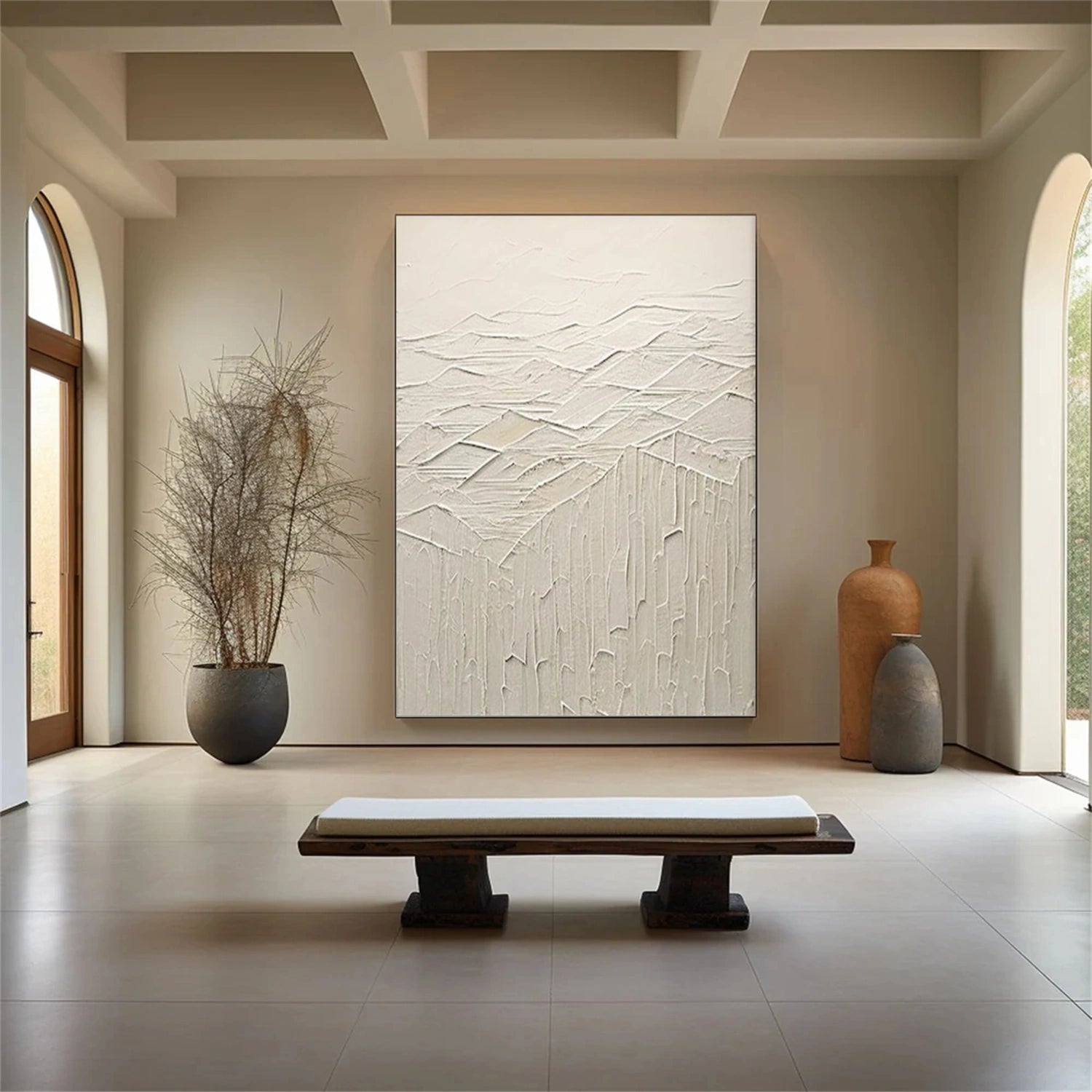 Minimalist Mountain Textured Canvas Art #BT081