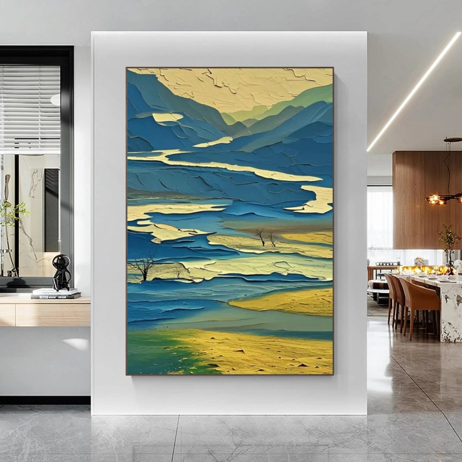 Abstract Mountain Textured Canvas Art #BT053